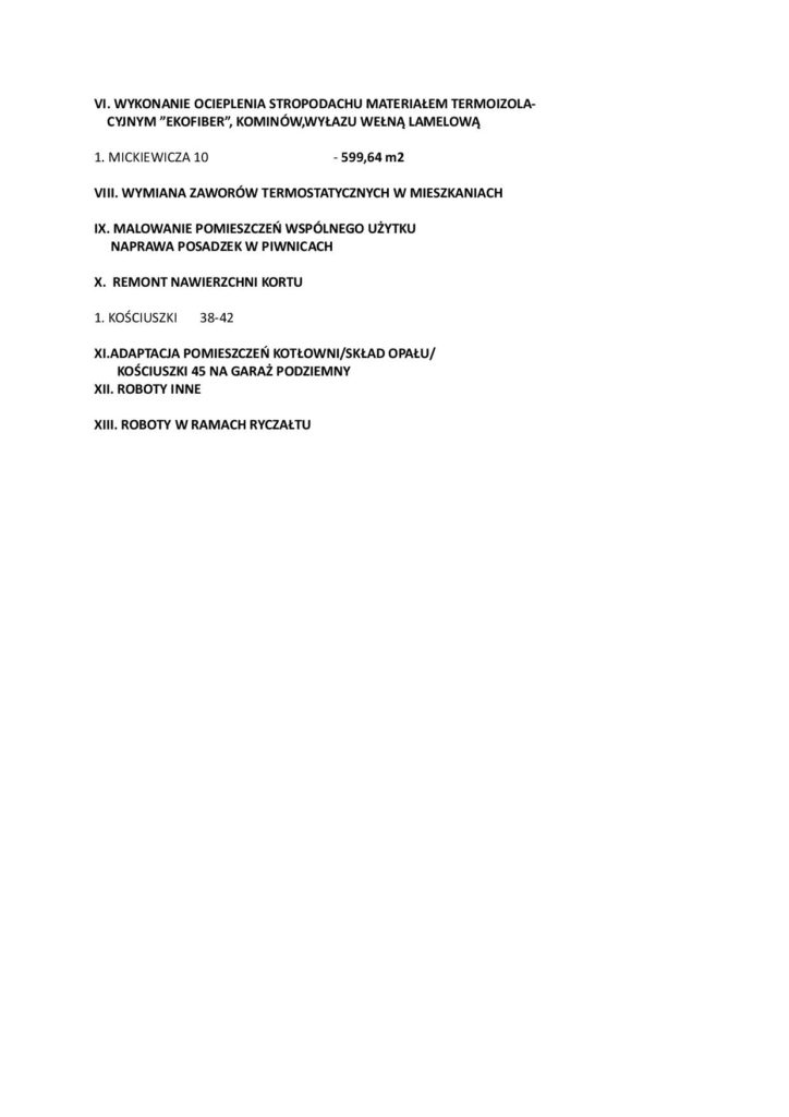 Plan remontów cz. 2